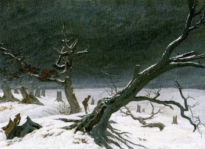 Caspar David Friedrich Winter Landscape Norge oil painting art
